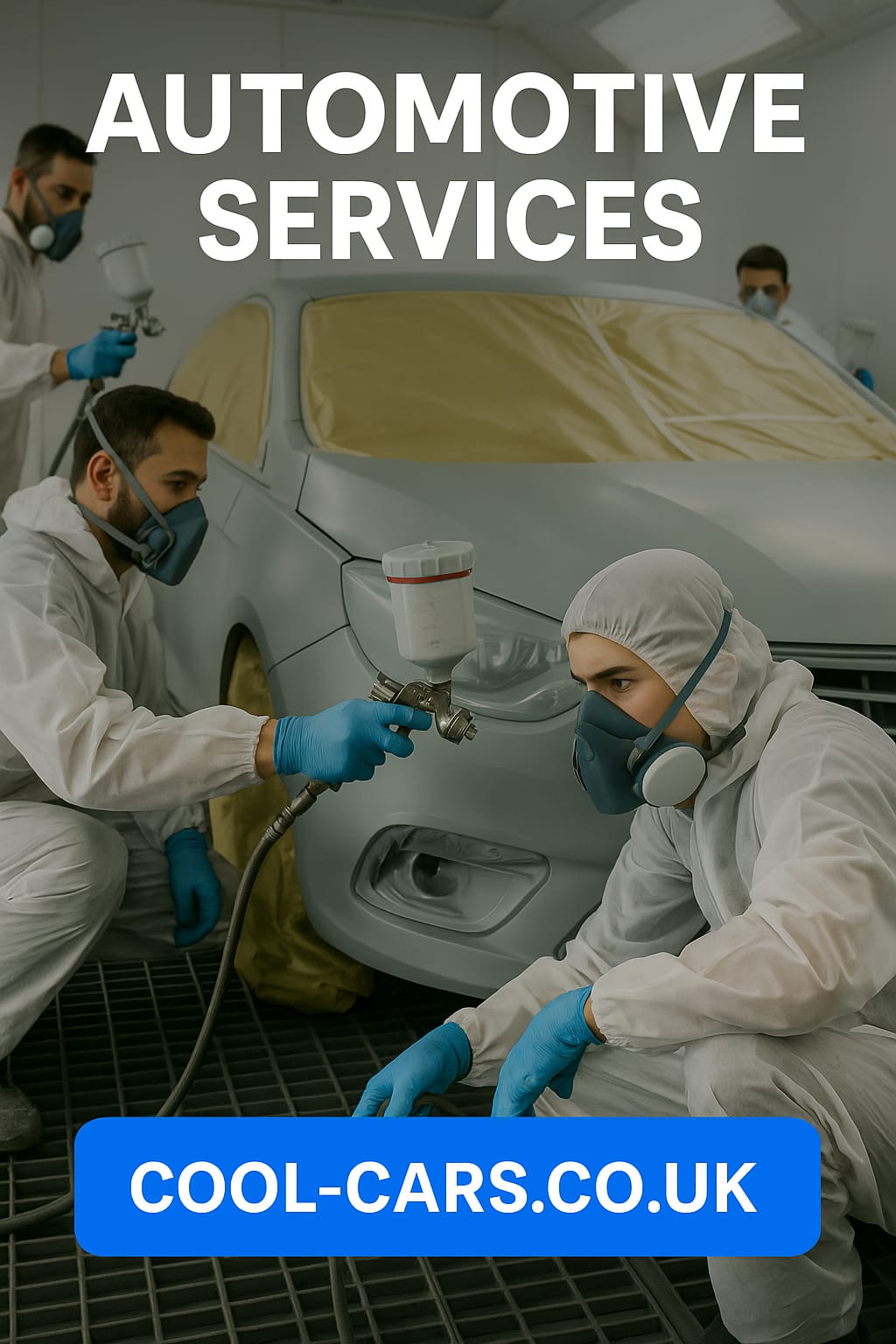 Team painting a car