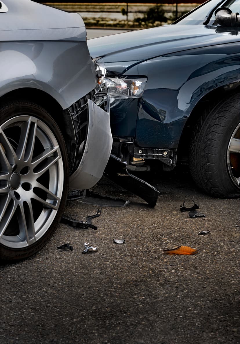 Two cars with front-end collision damage requiring accident repair at Cool Cars, Swanmore, Hampshire